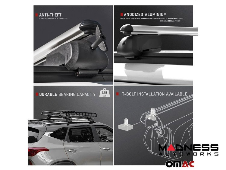 Fiat 500x discount roof railing kit